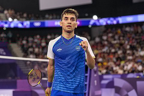 Lakshya Sen celebrate a point against Chou Tien Chen